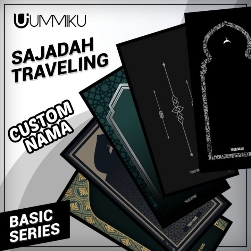 sajadah travel lipat custom nama/tulisan/ logo |sajadah genggam praktis travel  "UMMIKU" |