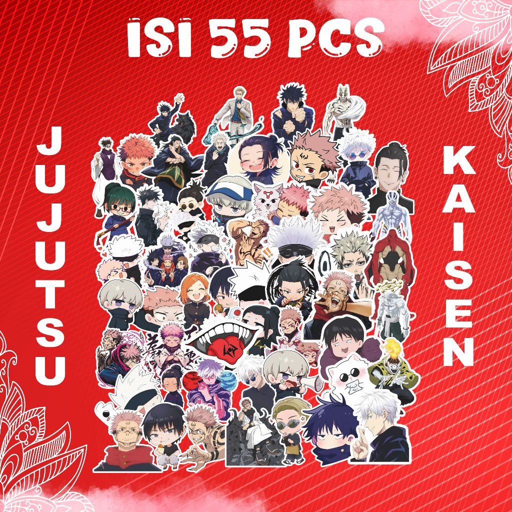 

STICKER ANIME JUJUTSU KAISEN 55 PCS | STIKER KEREN, TAHAN AIR & AWET | DEKORASI UNIK UNTUK HP, LAPTOP, BOTOL & LAINNYA!