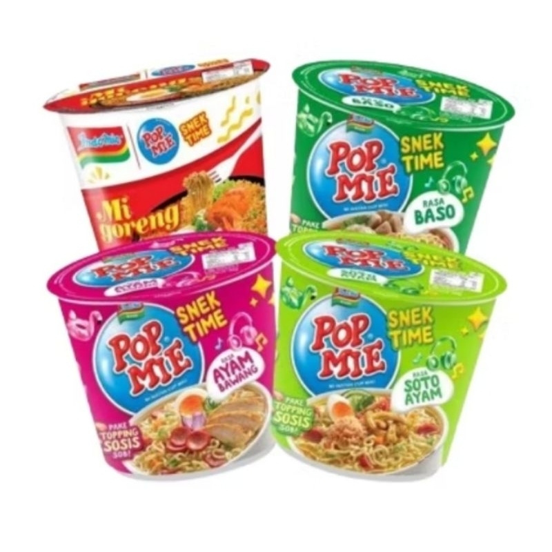 

Pop Mie Mini Goreng Rasa Indomie Goreng, Pop Mie Mini Ayam Bawang, Pop Mie Soto Mini, Pop mie Baso Mini