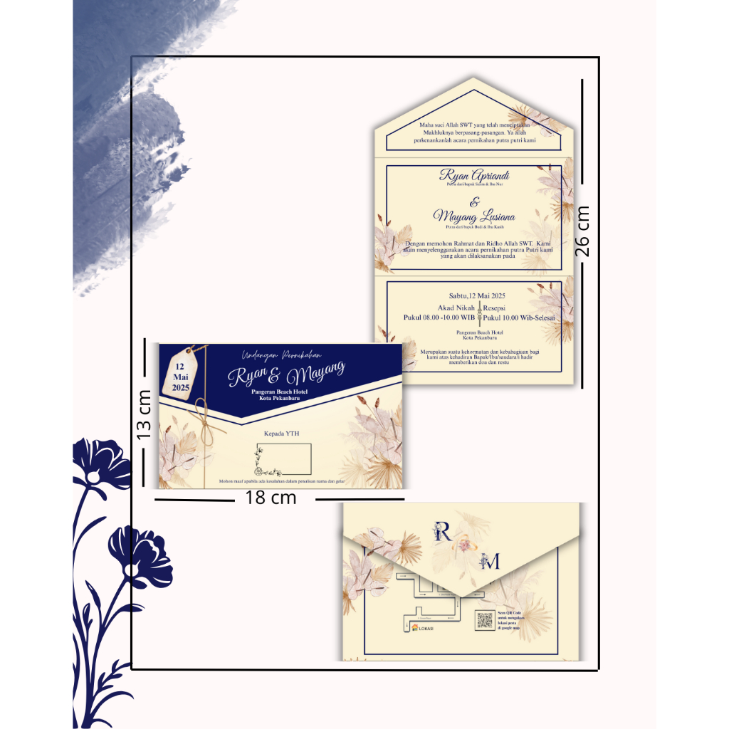 Undangan Pernikahan Indah Full Color / Undangan Pernikahan Custom Model Amplov