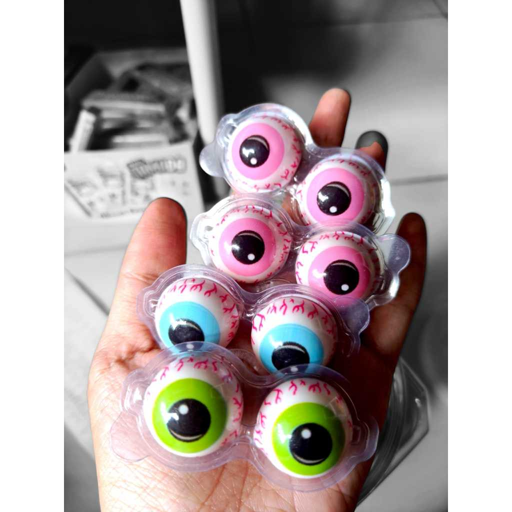 

(10 PCS) PERMEN LUNAK DOUBLE EYE ( 1 PCS DAPAT 2 BOLA MATA GANDENG)
