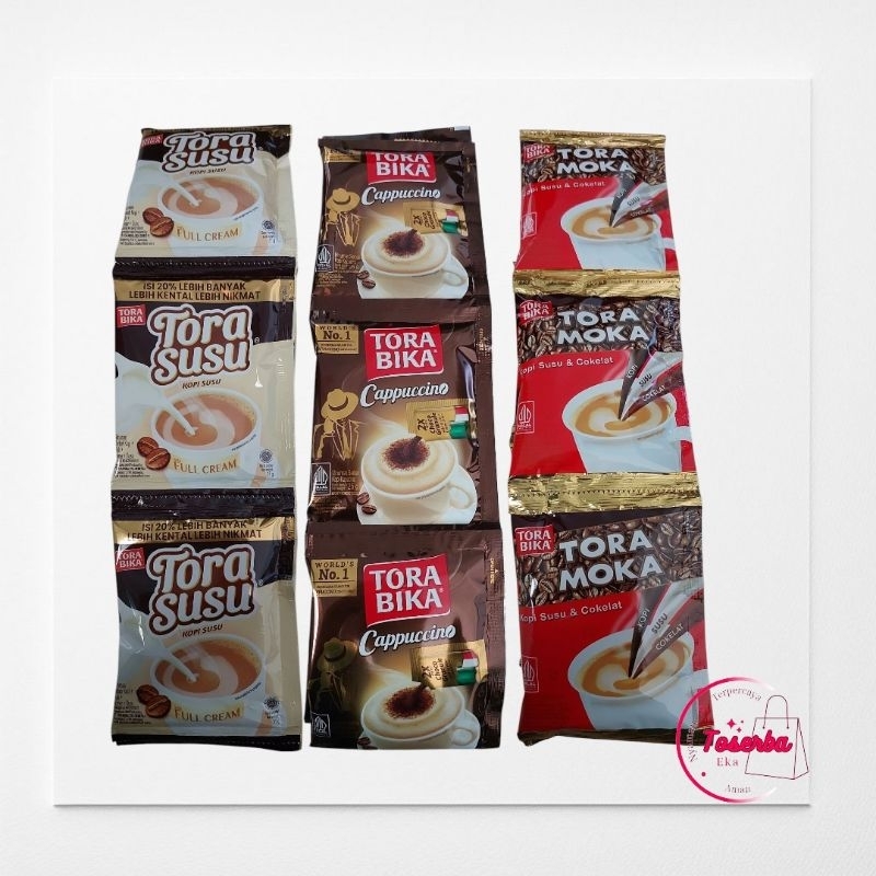 

Kopi Torabika Renceng//Tora Susu (10 x 31gr)//Cappucino (10 x 25gr)//Tora Moka (10 x 28gr)