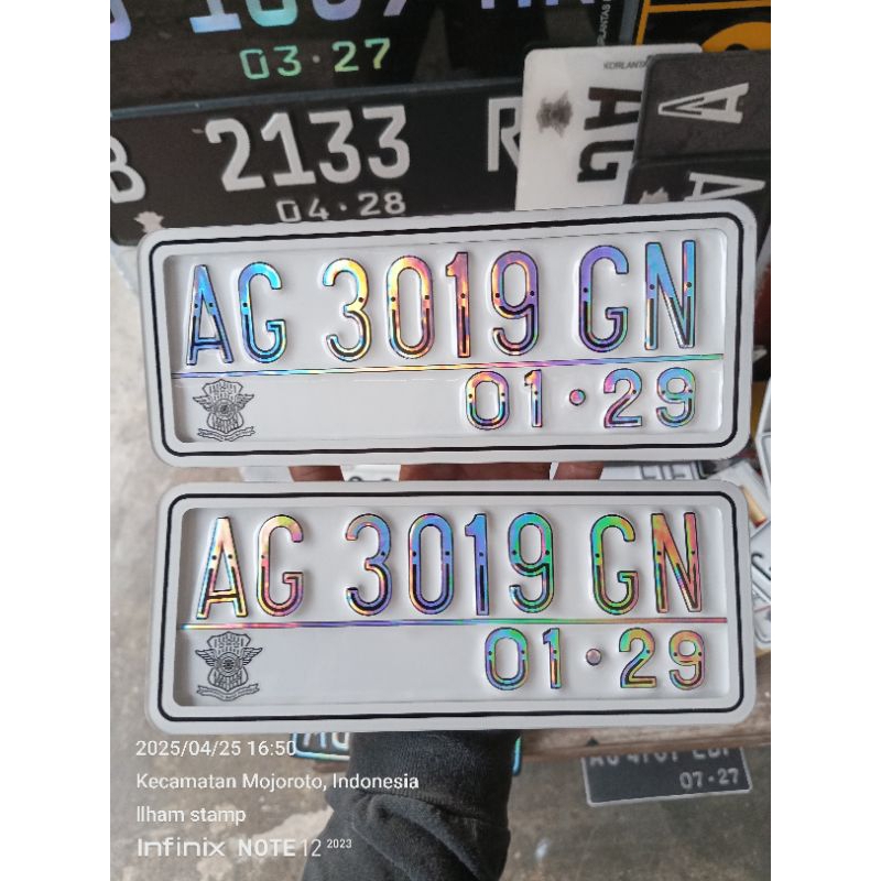 PLAT NOMER HOLOGRAM PUTIH