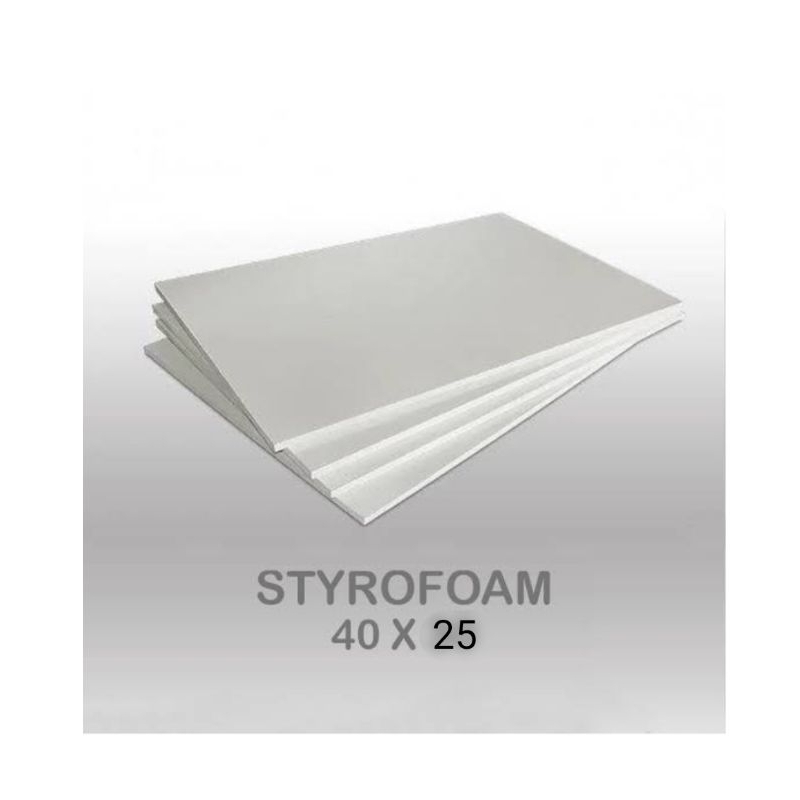 

D (D14) PAPAN STEROFORM GABUS LEMBARAN TEBAL 1 CM UKURAN 40X25X1 CM
