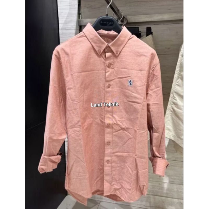 kemeja lengan panjang pria kemeja mini lion ORANGE giordano original