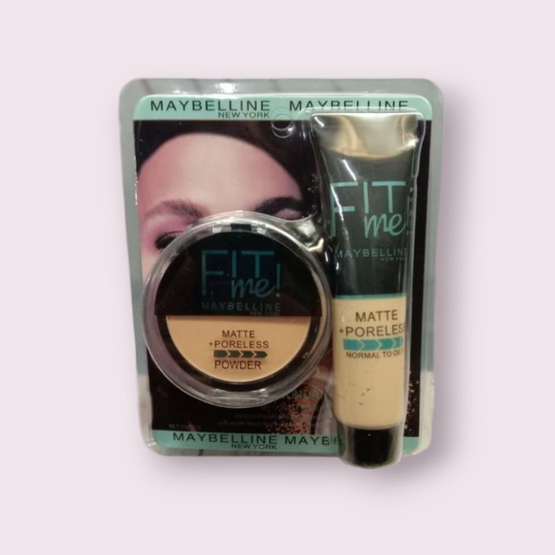 1 paket bedak Maybelline fit me+fandation 2in1
