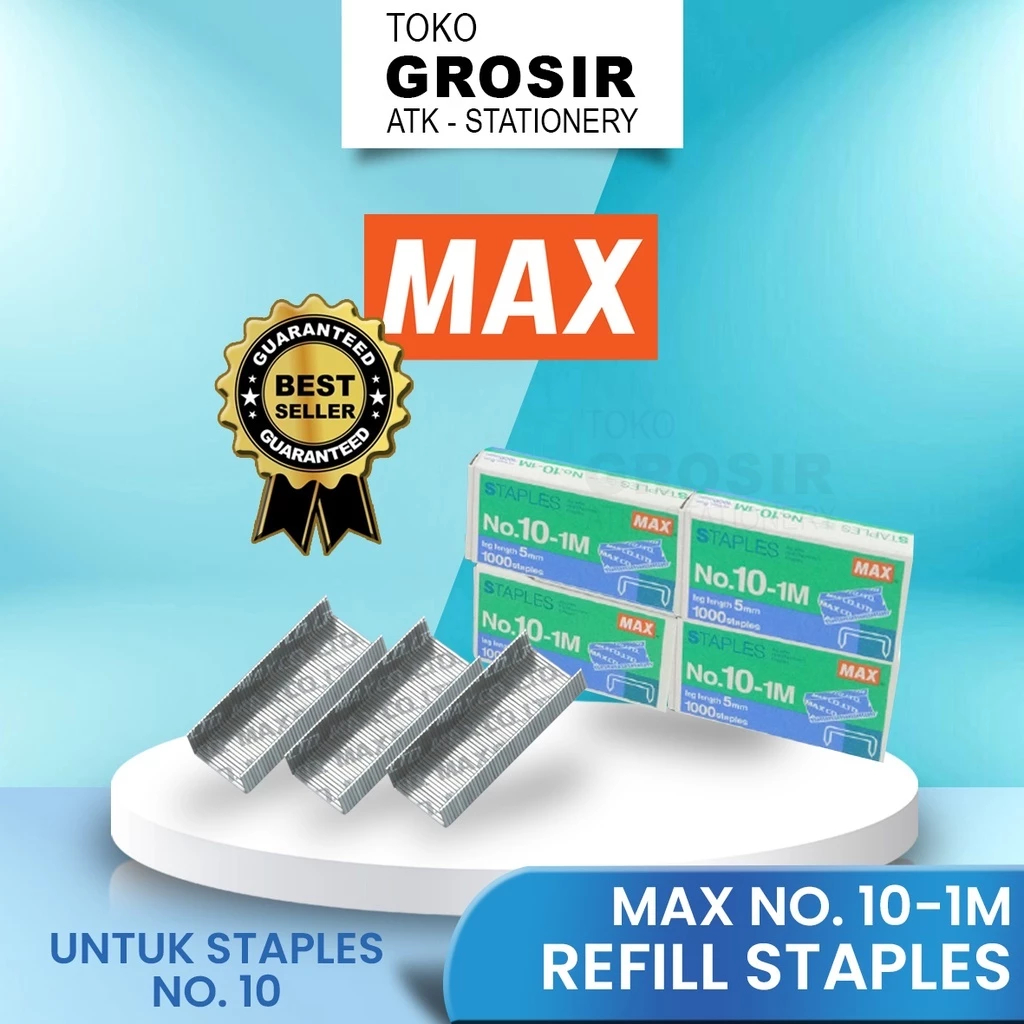 

(LIVE) Isi Staples Max No 10 10-1M Kecil Original / Refill Ori no10 Stapler no.10 Hekter Steples Stepler