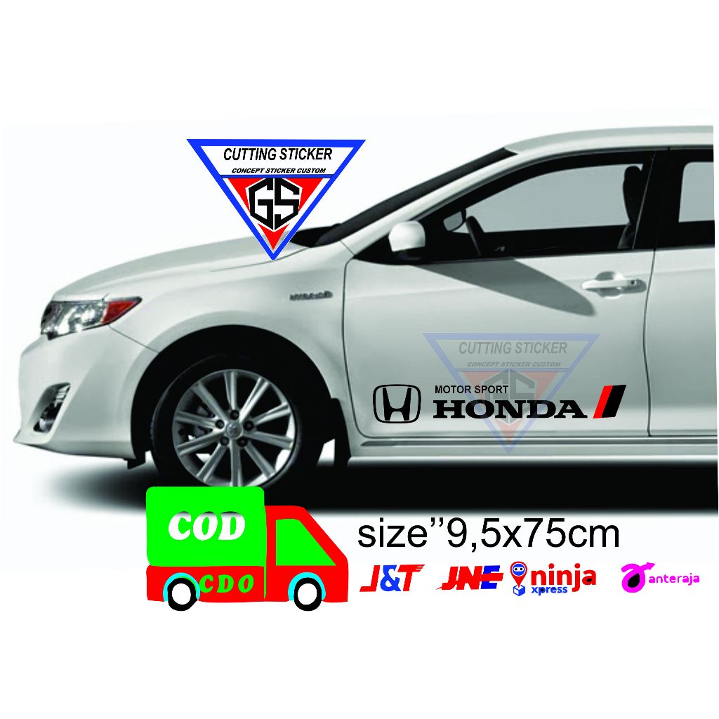 stiker list body pintu samping Honda Stiker Cutting Motor Sport