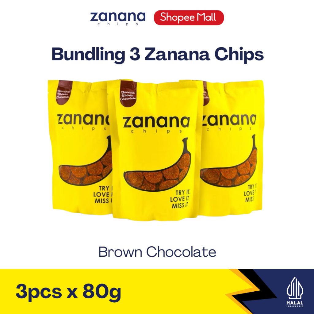 

Zanana Chips Paket Brown Chocolate 3 pcs | Keripik Pisang Bumbu Tebal dan Renyah