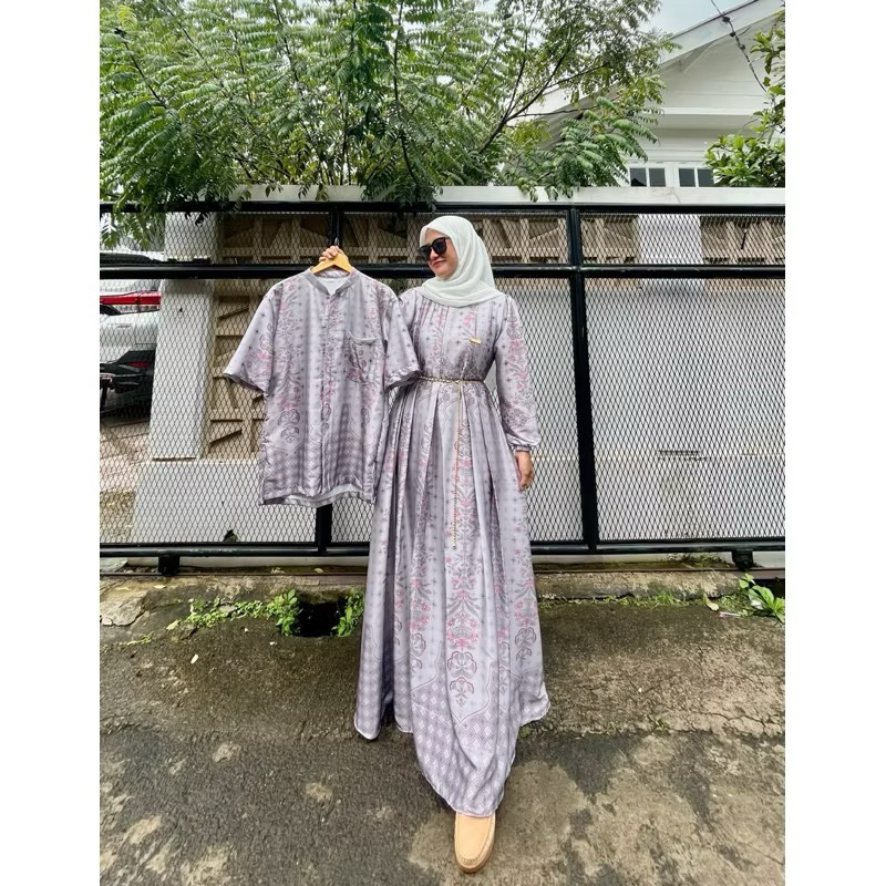 Outfitbymeta Fattana gamis koko couple silk premium serimbit keluarga