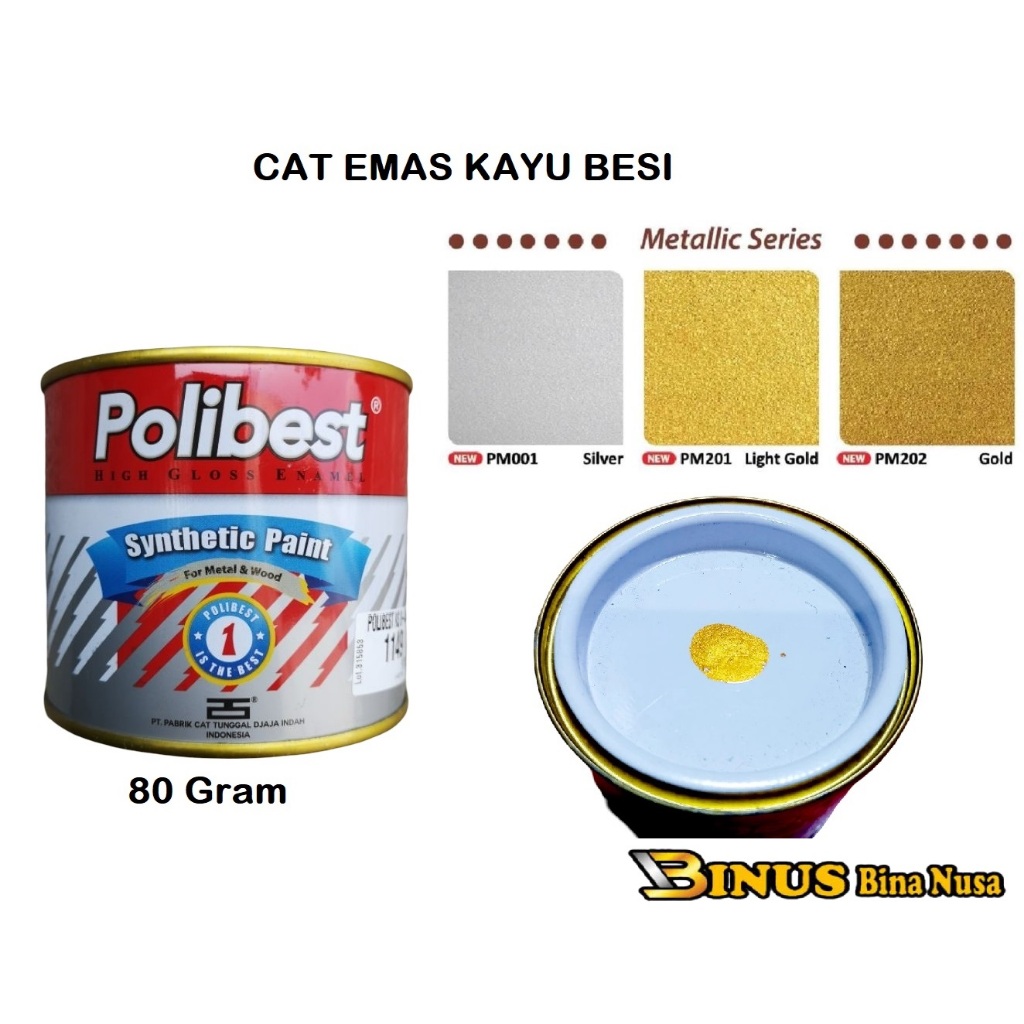 

Polibest Cat Emas Kayu Besi 80 Gram