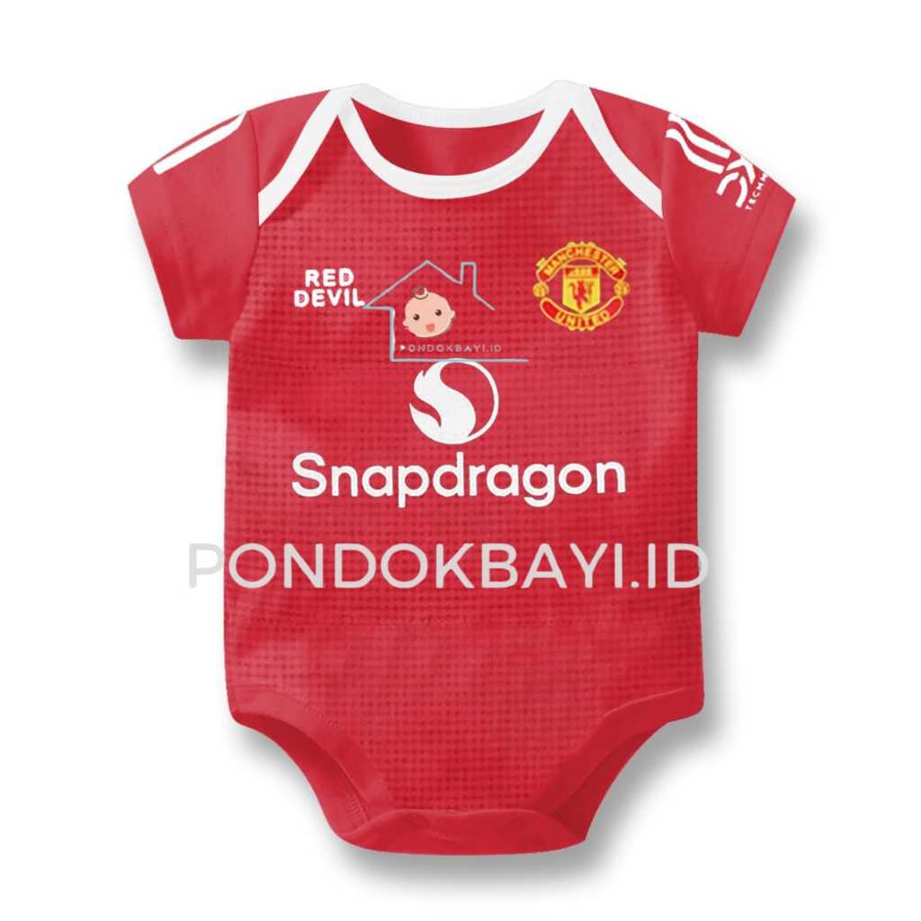 PONDOKBAYI-Jumper Bayi Baju Bola M U  /Jumpsuit Bola Bayi / JUMPER JERSEY BABY LAKI LAKI PEREMPUAN