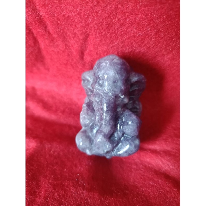 carving batu alam lepidolite ukir Ganesha