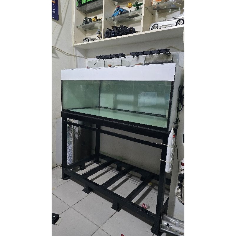 Aquarium Akuarium Tank + Rak 2 Susun Ikan Arwana 135 x 70 x 50 cm Full Set Filter Mesin All in Kokoh