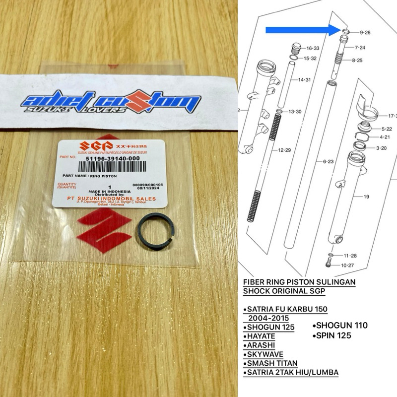RING PLASTIK FIBER SULING SHOCK DEPAN SATRIA FU SMASH SHOGUN 125 110 ARASHI SKIWAVE HAYATE SATRIA 2T