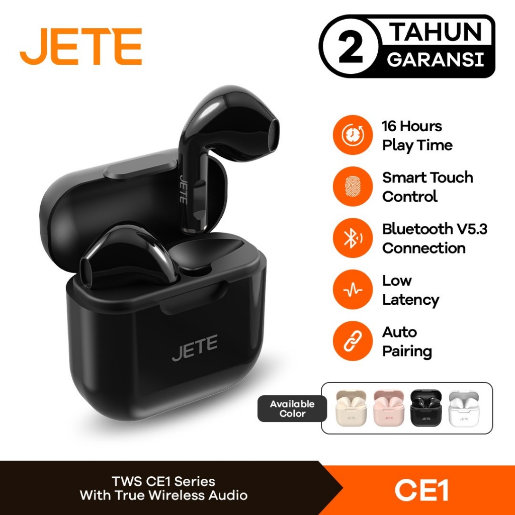 JETE CE1 TWS True Wireless Bluetooth Earphone JETE CE1 - Garansi  2 Tahun