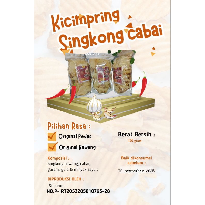 

kecimpring singkong bawang/kicimpring singkong pedas/keripik singkong/opak singkong/kemplang singkong/kecimpring mentah kg