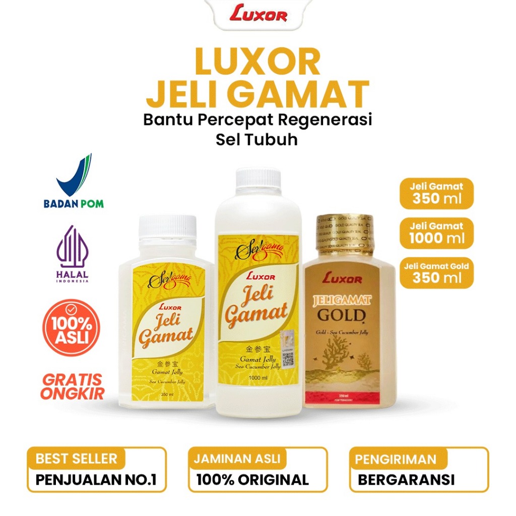Bundling Luxor Jelly Gamat 350 ML + 1000 ML + LUXOR GOLD JELI GAMAT 350 ML
