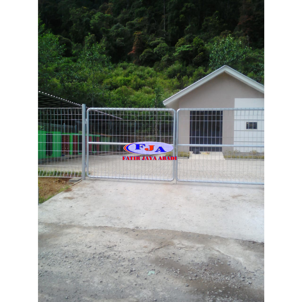 Pintu Pagar Brc Swing Ganda Tinggi 175 cm x Lebar 300 cm Electro Platting