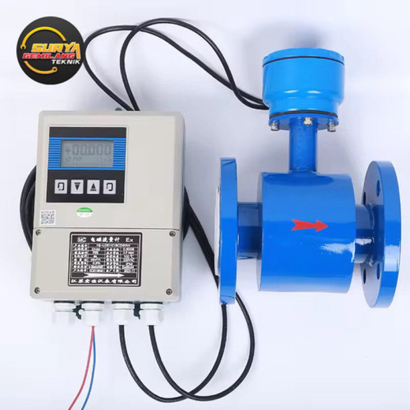 Flowmeter Electromagnetic 4"DN100 Flow meter PTFE Magnetic Aliran Cairan Makanan Kimia Limbah