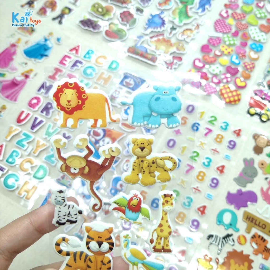 

Sticker Timbul / Sticker 3D Sticker Anak Perempuan / Stiker Timbul Karakter Pilih Tema Hewan Transportasi Dino Sanrio Lotso Angka Huruf Buah