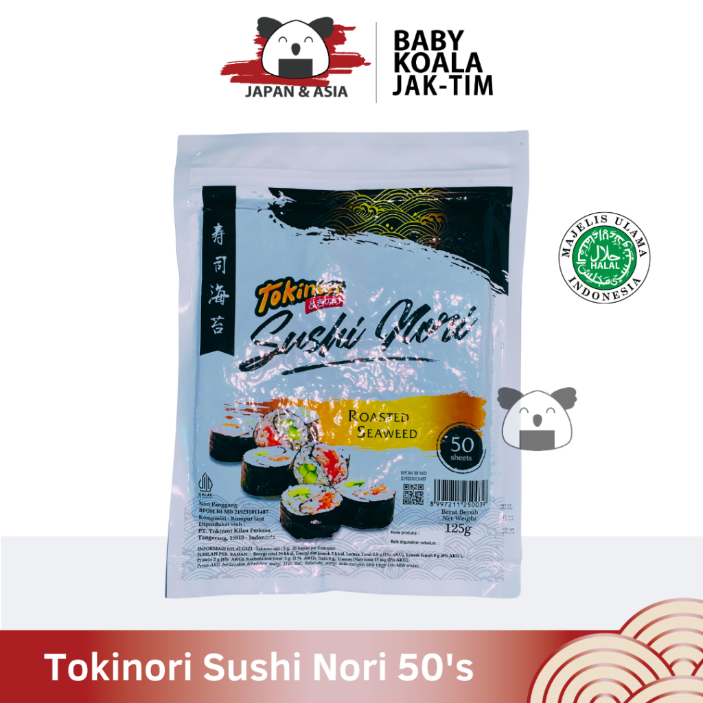 

TOKINORI Sushi Nori 50 S Halal │ Yakinori Lokal for Sushi Kimbab/ Gimbab │ Lembar Rumput Laut - Jaktim