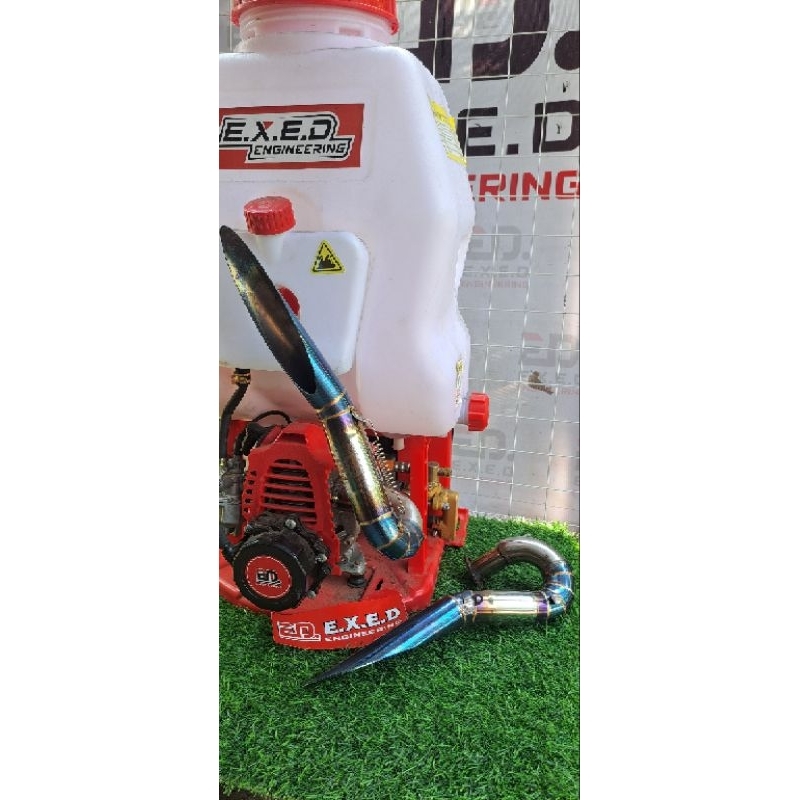 knalpot mesin sprayer TU26 type bambu Runcing biru mesin semprot pertanian atau mesin pemotong rumpu