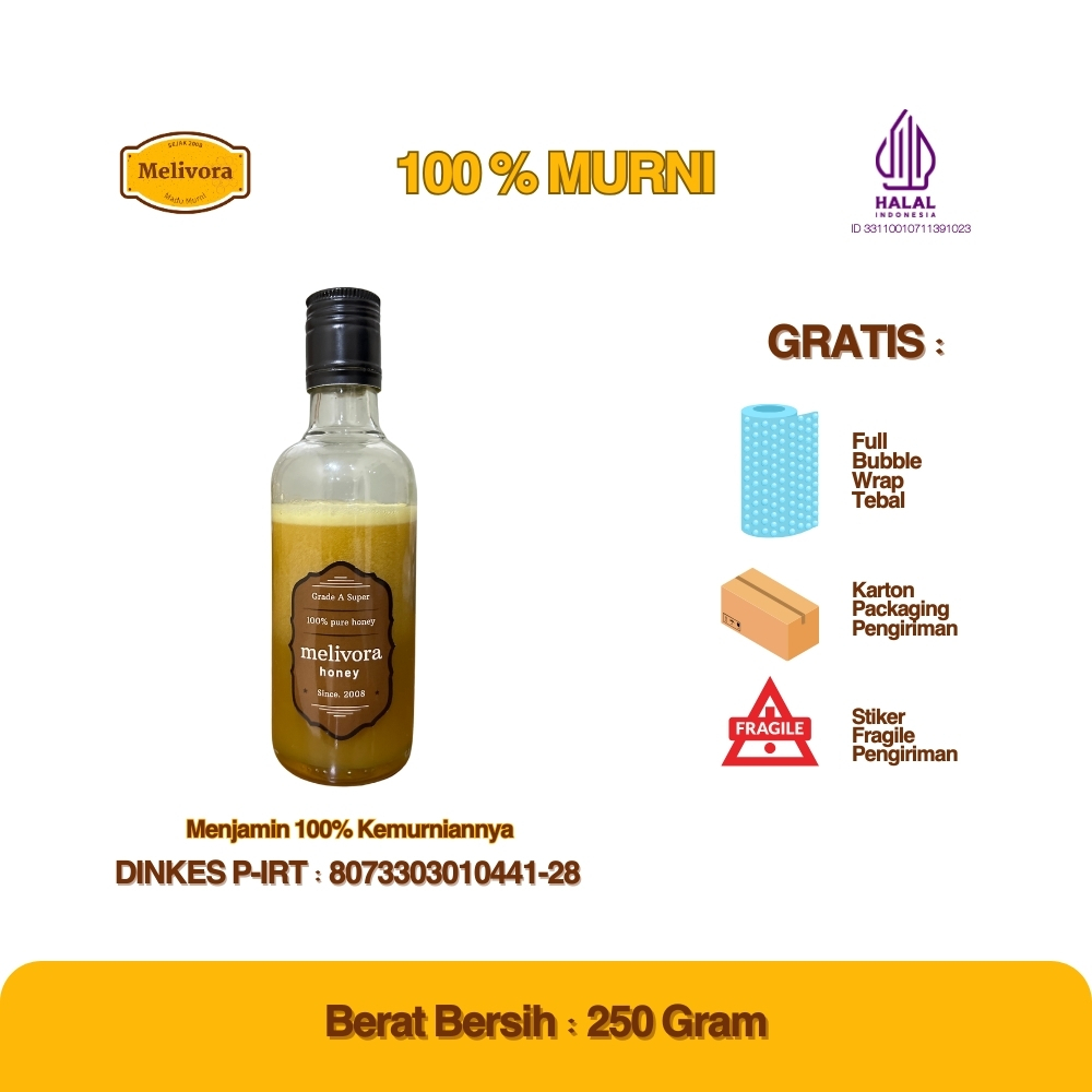 

Madu Murni Kaliandra 250 Gram - Jaminan 100% Kemurniannya