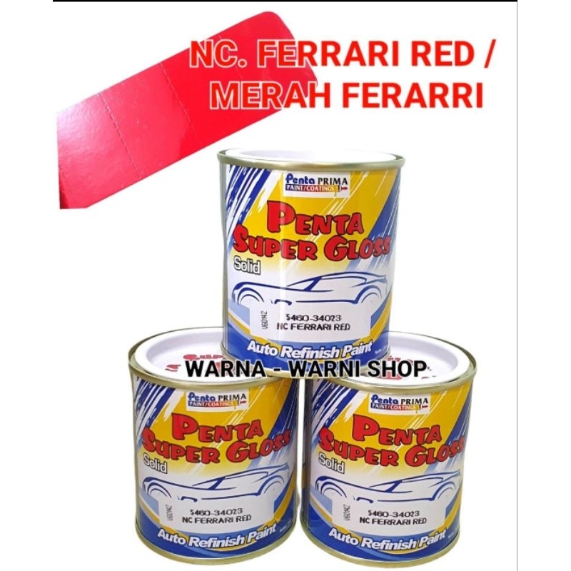 CAT PENTA SUPER GLOSS SOLID 5460 - 34023 NC FERRARI RED ( RED / MERAH ) / ISI 200 GRAM / CAT MOBIL /