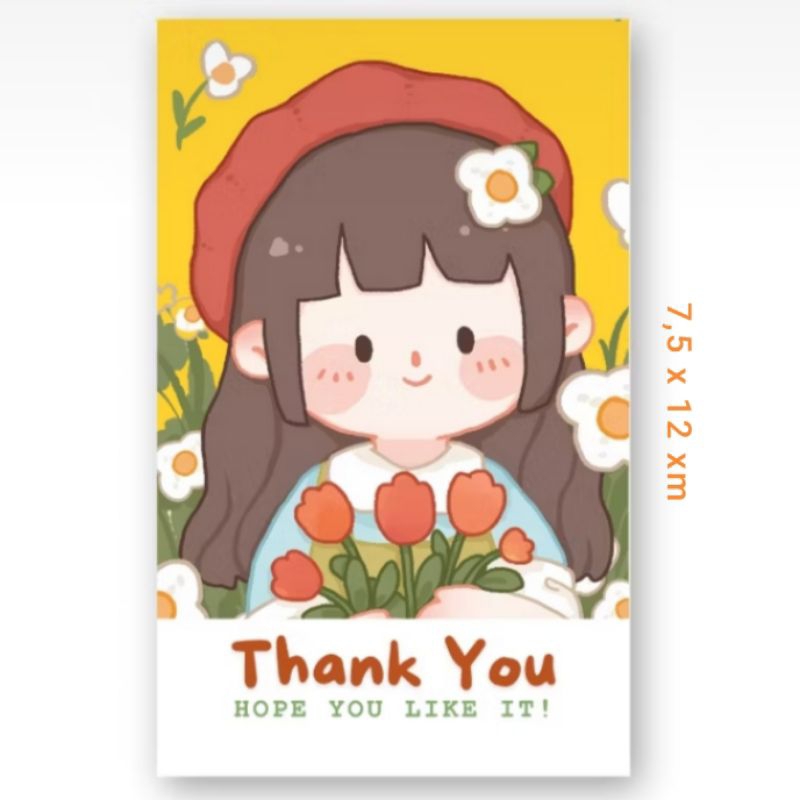 

Sticker Thank You Segel Makanan Stiker Souvenir Doodle Panjang 48pcs