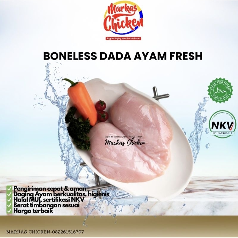 

Fillet Dada / Fillet Dada Ayam / Boneless Breast/Boneless Dada (900-1.000gram/pack)