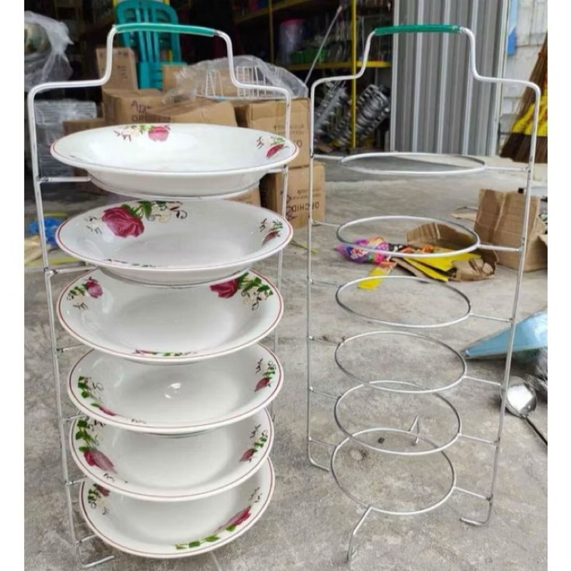 [PAKET 10 PCS] Angkatan piring dalam 1 rak kapasitas muat 6 piring - 1pcs/1biji Angkatan piring,mang