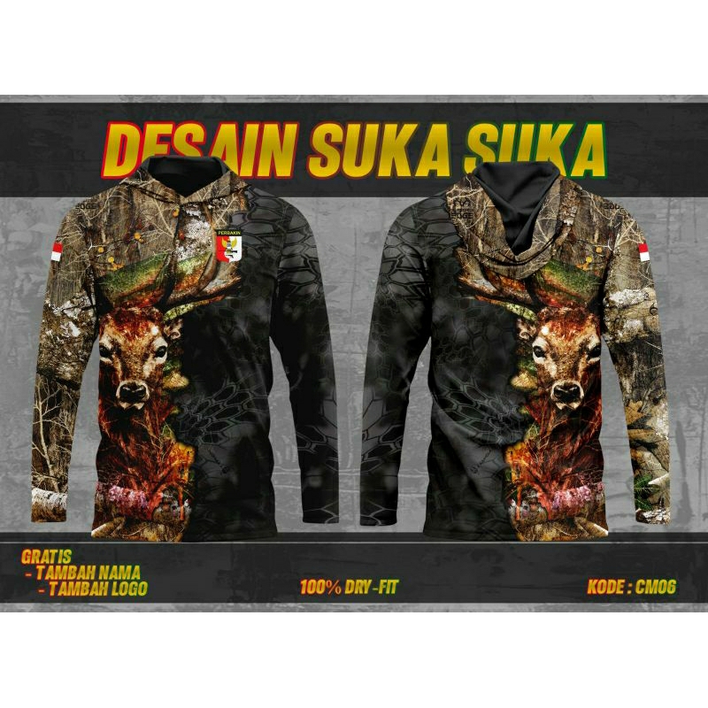 Jersey Hunting Berburu Baju Camo Perbakin Olahraga Menembak