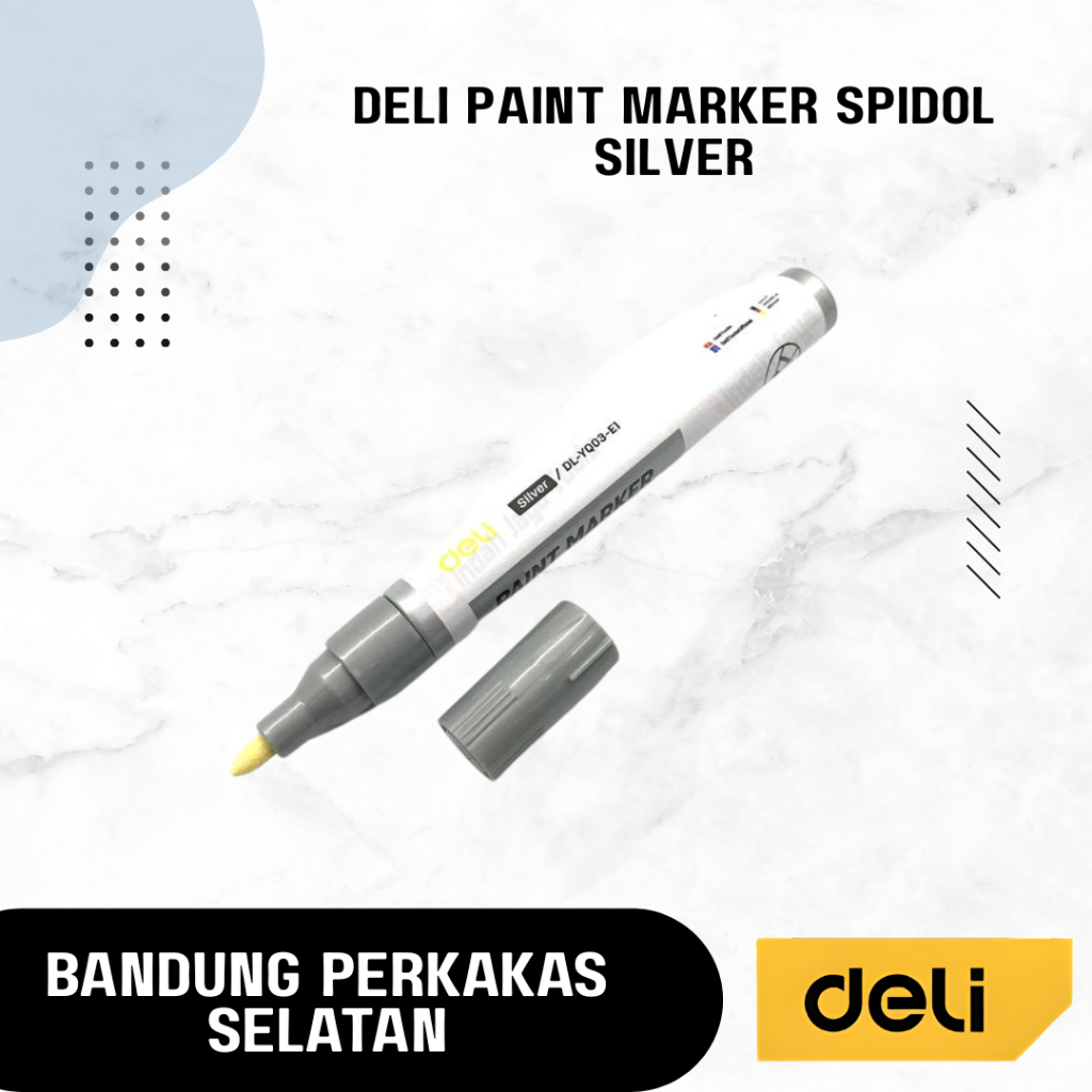 

DELI Paint Marker Spidol Pen Gambar Ban Anti Air Multifungsi Tip - Water Proof Permanen - Silver