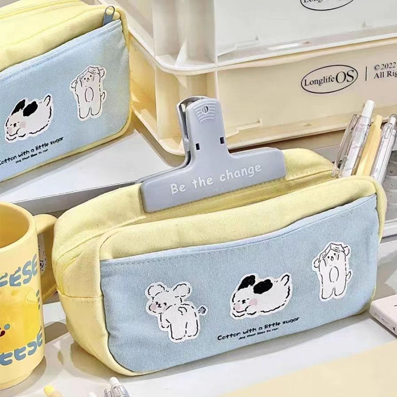 

Tempat Pensil Korea Tas pensil model sama dari Su Zaizai, tas kanvas bernilai tinggi berkapasitas besar untuk siswa sekolah dasar perempuan, tas pensil bergaya Jepang sederhana untuk siswa sekolah menengah pertama
