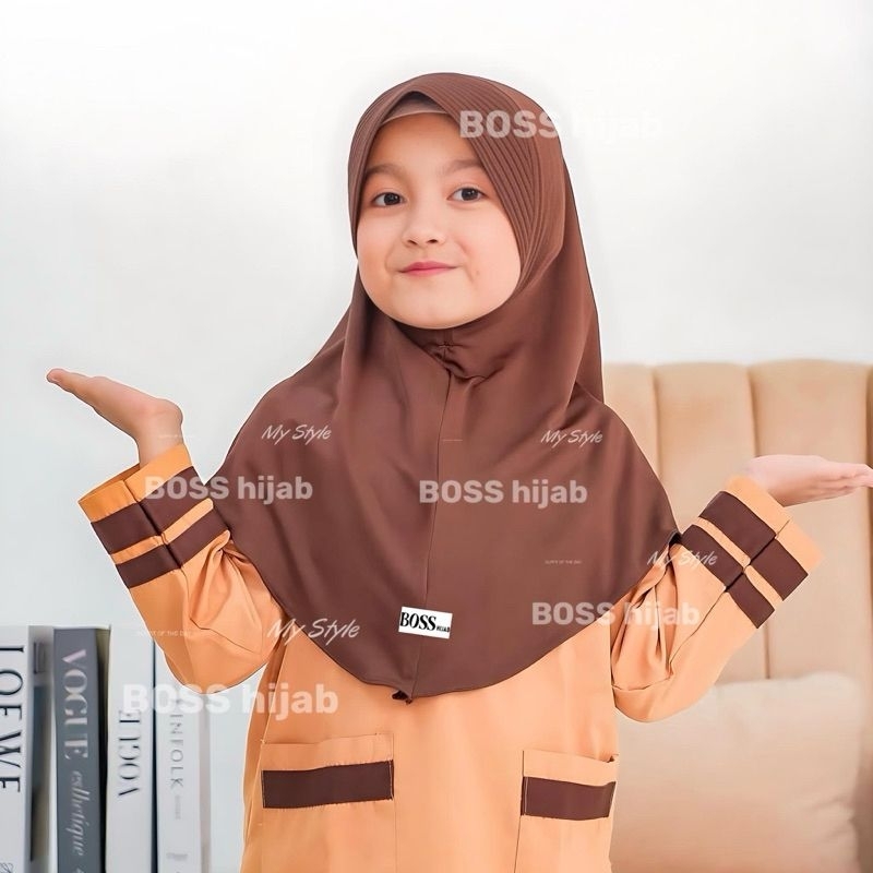 hijab sekolah anak bergo Hamidah .usia 2-10 tahun jilbab sekolah anak