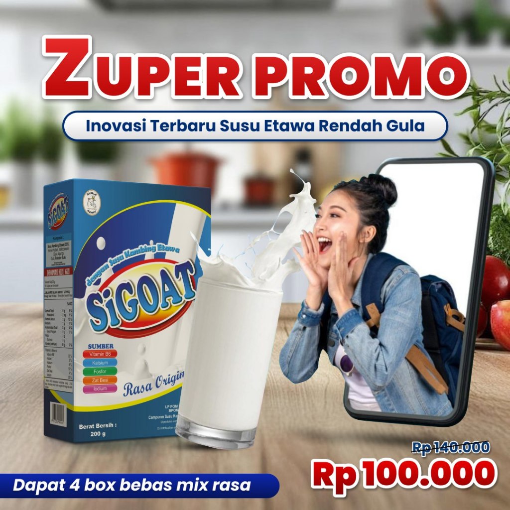 

SUSU KAMBING SIGOAT 100% ORIGINAL, RASAKAN MANFAANYA SEKARANG JUGA