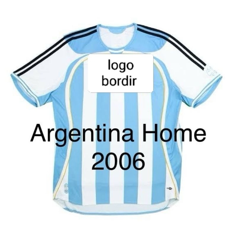 (RETRO) JERSEY BOLA ARGENTINA HOME 2006 KLASIK GRADE ORI