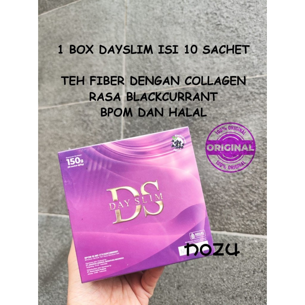 

1 BOX DAYSLIM FIBER TEA BLACKCURRANT WITH COLLAGEN - DAY SLIM BLACKCURRANT FIBER TEA WITH COLLAGEN - TEH KURUS - TEH LANGSING - TEH DIET - BPOM DAN HALAL 100% ORIGINAL