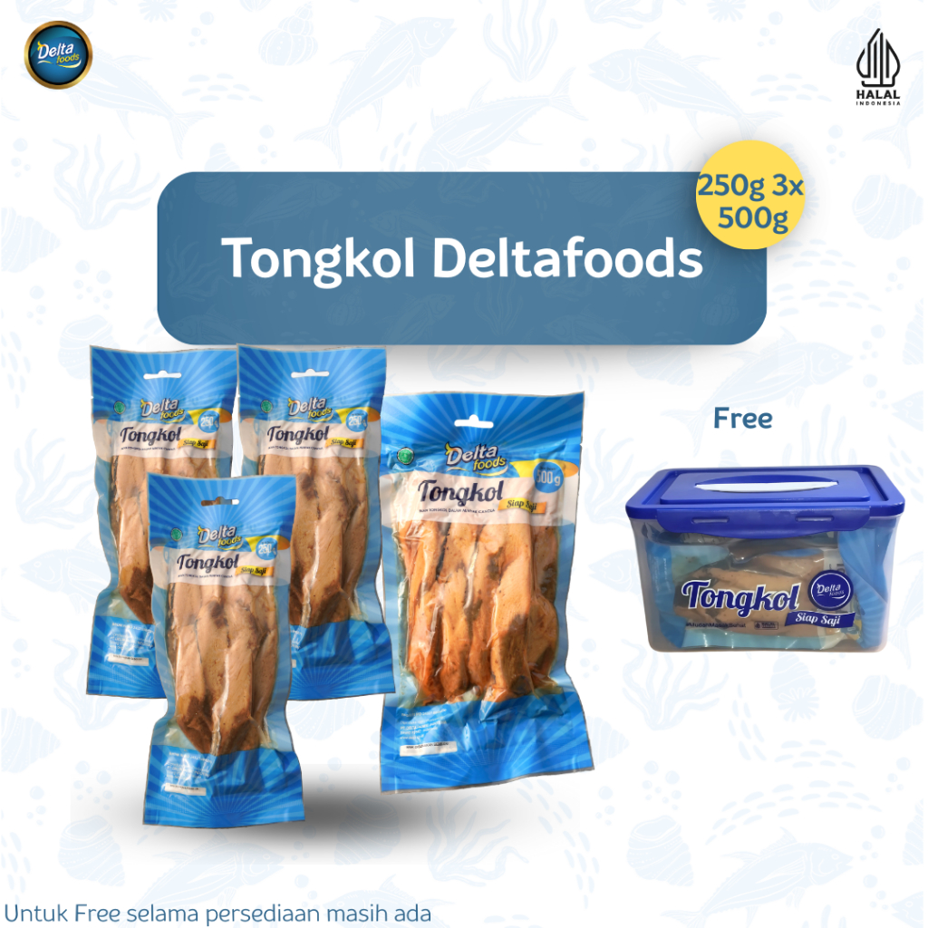 

DeltaFoods - 3 Ikan Tongkol Siap Saji 250 gr + 1 Ikan Tongkol 500 gr Free Container Box