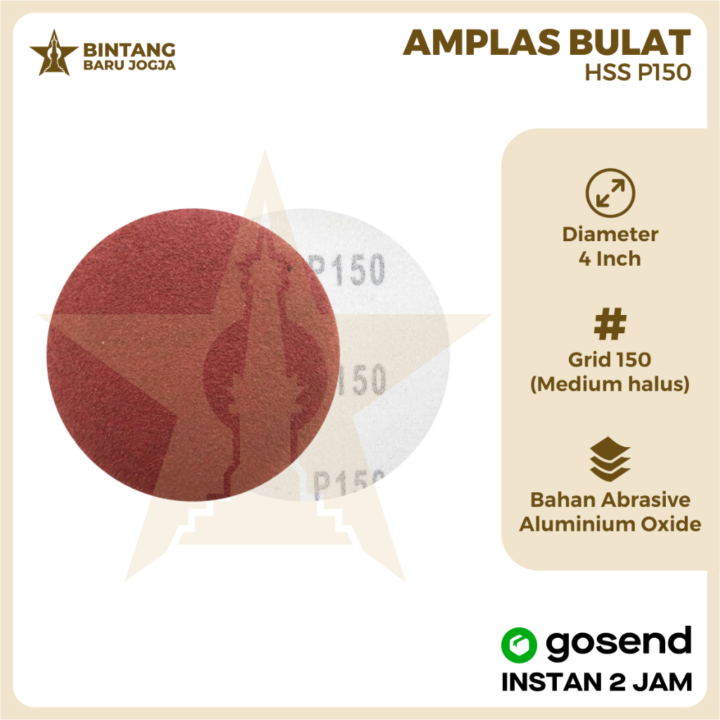 Amplas Bulat Perekat Velcro P150
