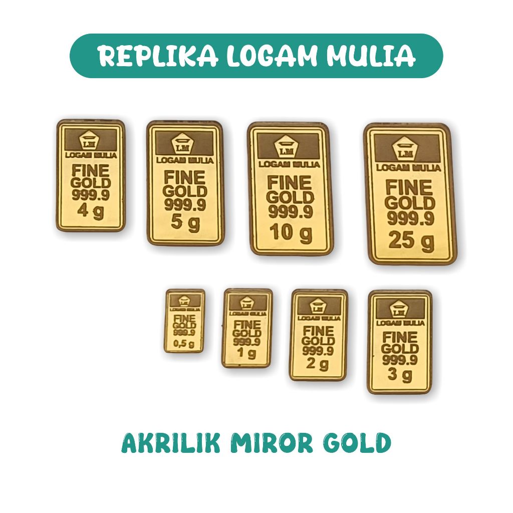 Mdklaser Replika LM UBS Logam Mulia Emas Akrilik Gold Aksesoris Mahar