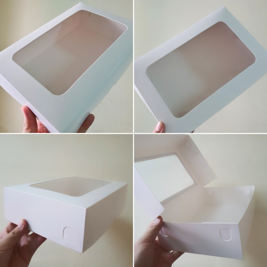 Dus Donat Cinnamon Roll Tutup Mika Box Hampers Polos Ukuran 27.3x18.5x7cm Isi 10pcs