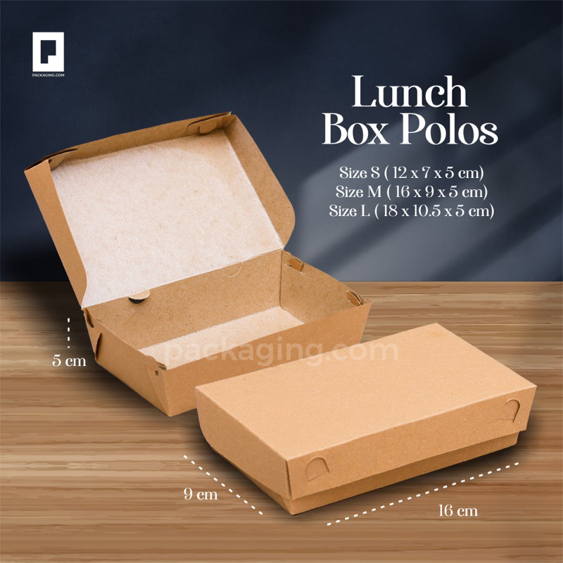 Paper lunch box ( S ISI 100 ) ( L, M ISI 100pcs ) Dus Nasi Lunch Bok Makanan Kekinian Paper Bok Temp
