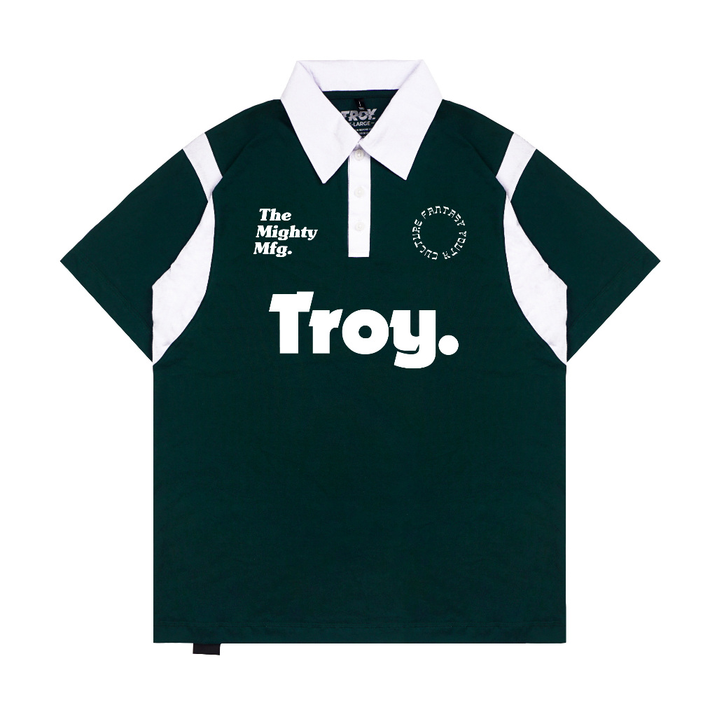Troy Company Wangky Polo Shirt Green White Mighty - Kaos Polo Wangki Hijau Putih WKD 3128
