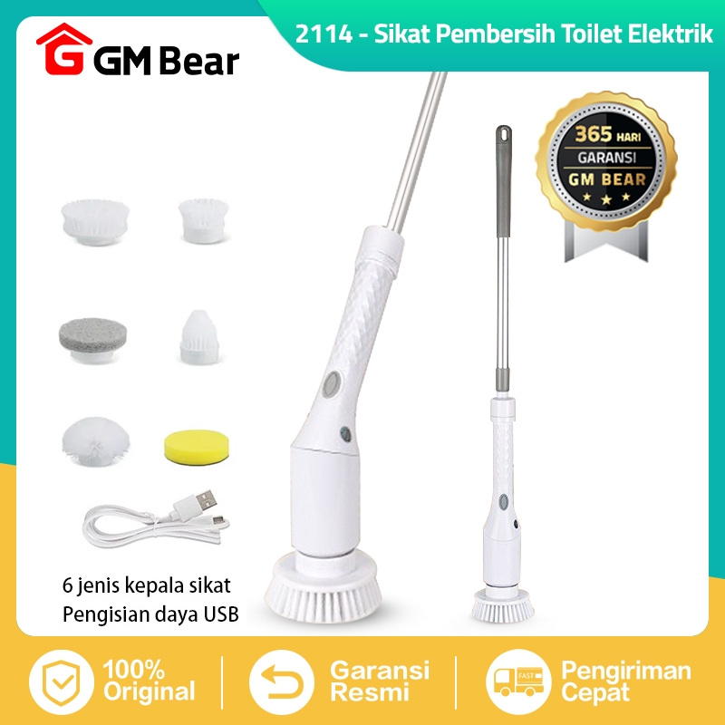 TERLARIS GM Bear Sikat Kamar Mandi Electric (6 IN 1) 2114 - Sikat WC Toilet Sikat Kamar Mandi
