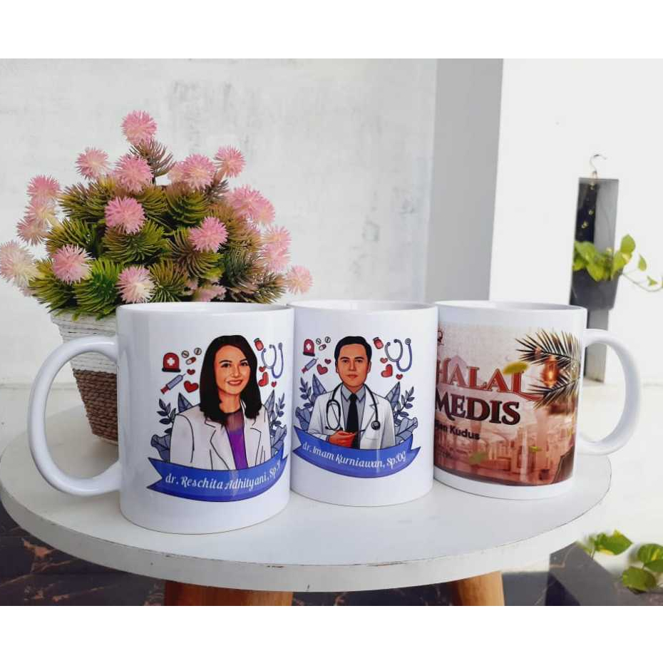 Souvenir  Ultah/ Aqiqah/ Lahiran/ Wedding/ Wisuda Mug Gelas Custom