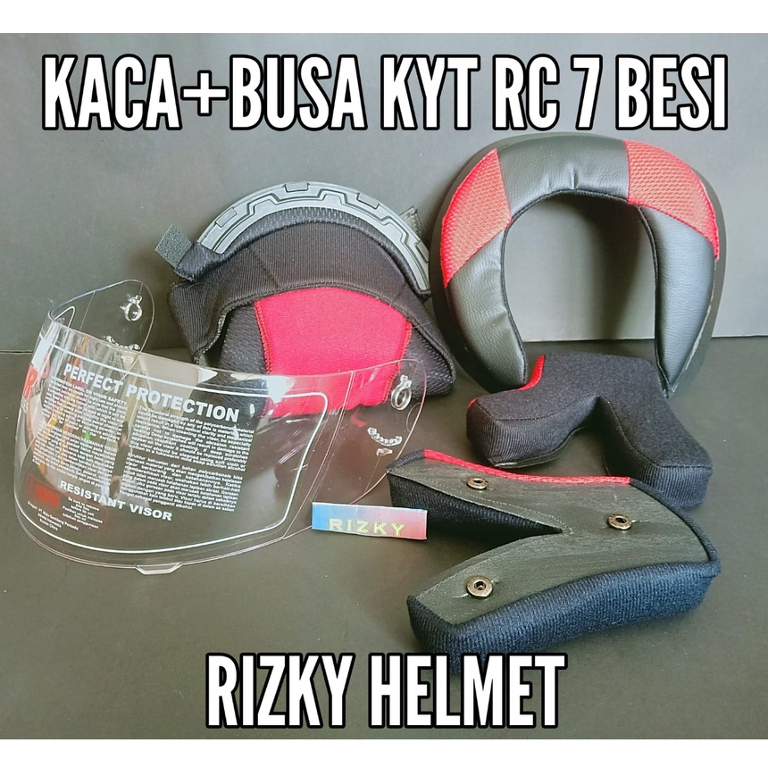 Busa Helm KYT RC 7 Besi, Busa Helm KYT RC7 Kancing Besi + Kaca Helm KYT RC 7 + Kaca Helm KYT RC7