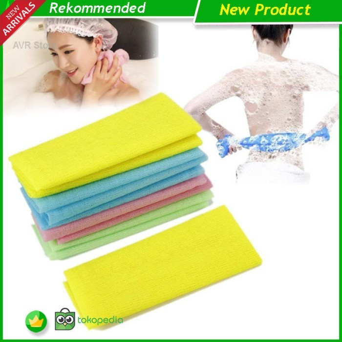 Kain Terry Jepang Scrubbing Gosok Mandi Mesh Body Cleaning Towel Exfoliating