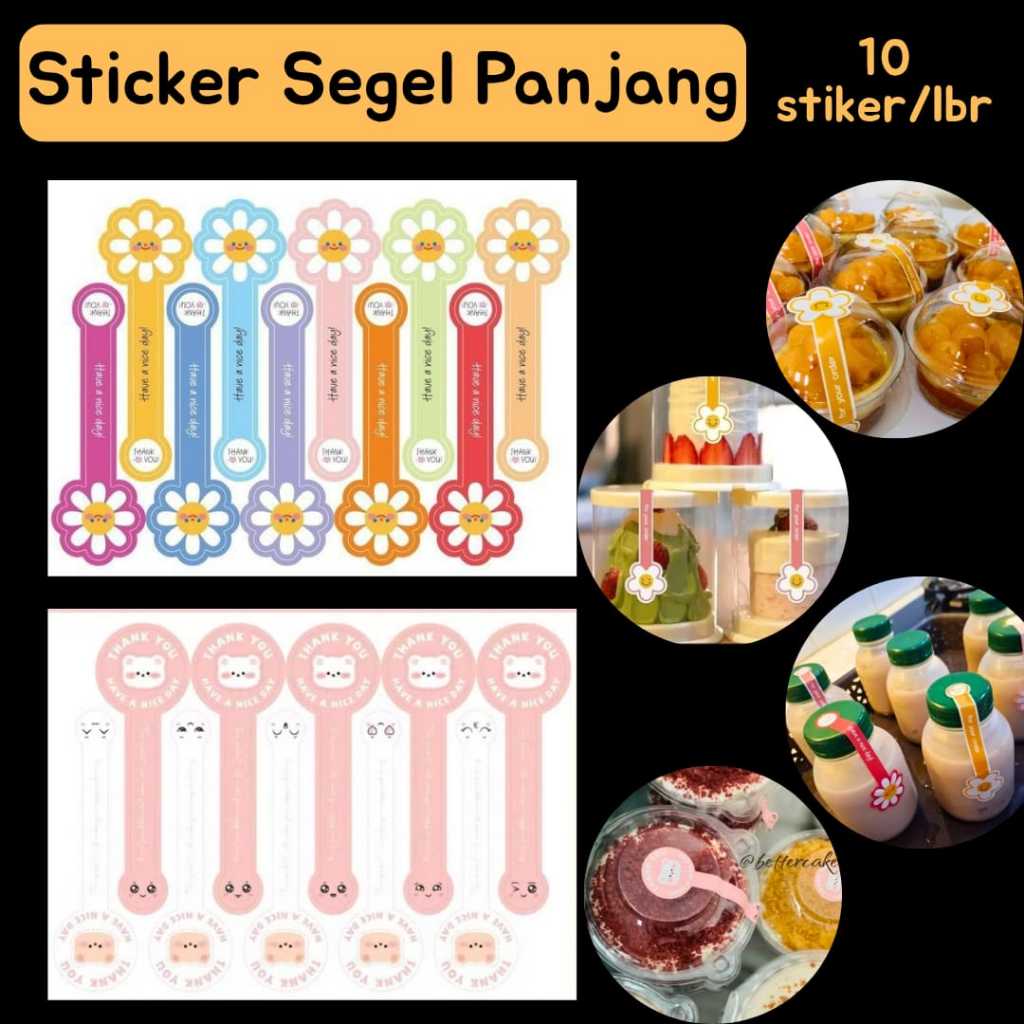 stiker segel panjang stiker botol 1 lembar sticker segel botol sticker panjang